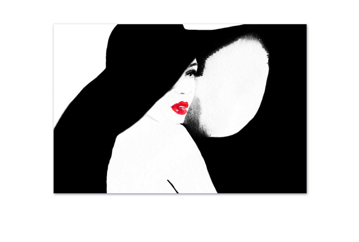 Lady in Large Hat | Canvas Wall Art Print - Final Touch Decor
