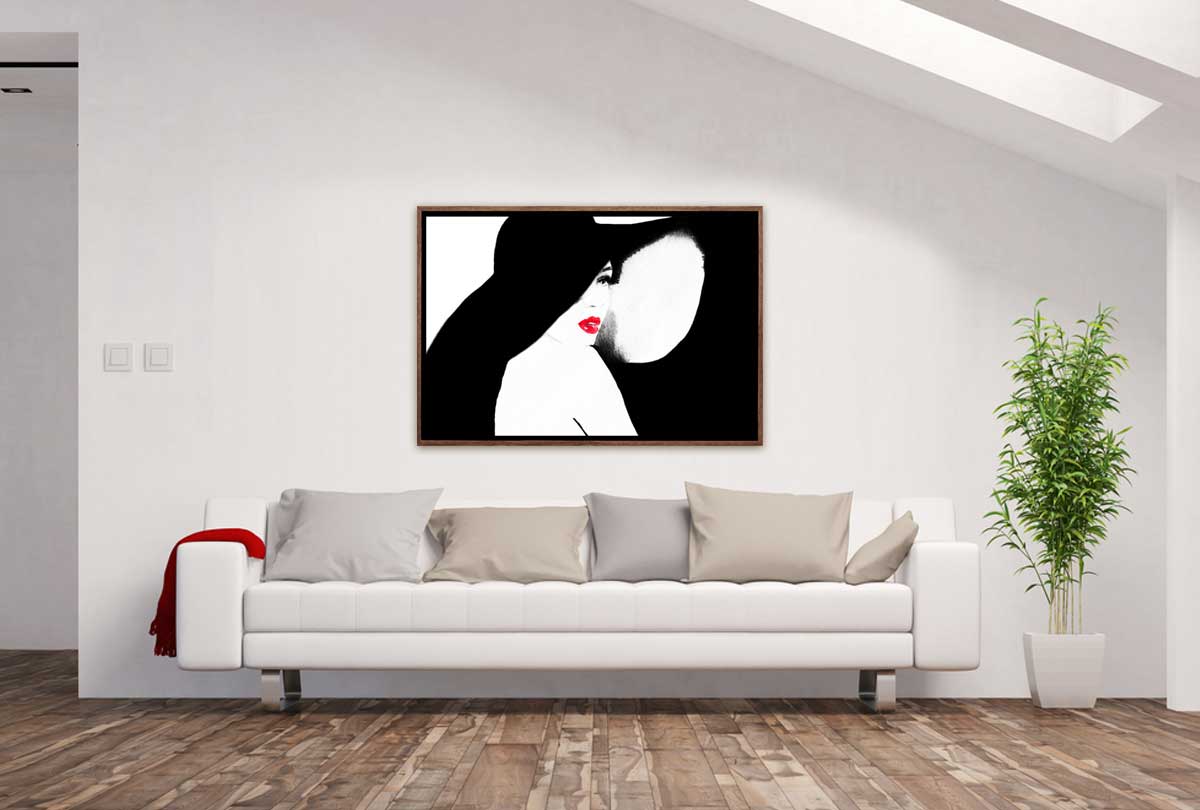 Lady in Large Hat | Canvas Wall Art Print - Final Touch Decor