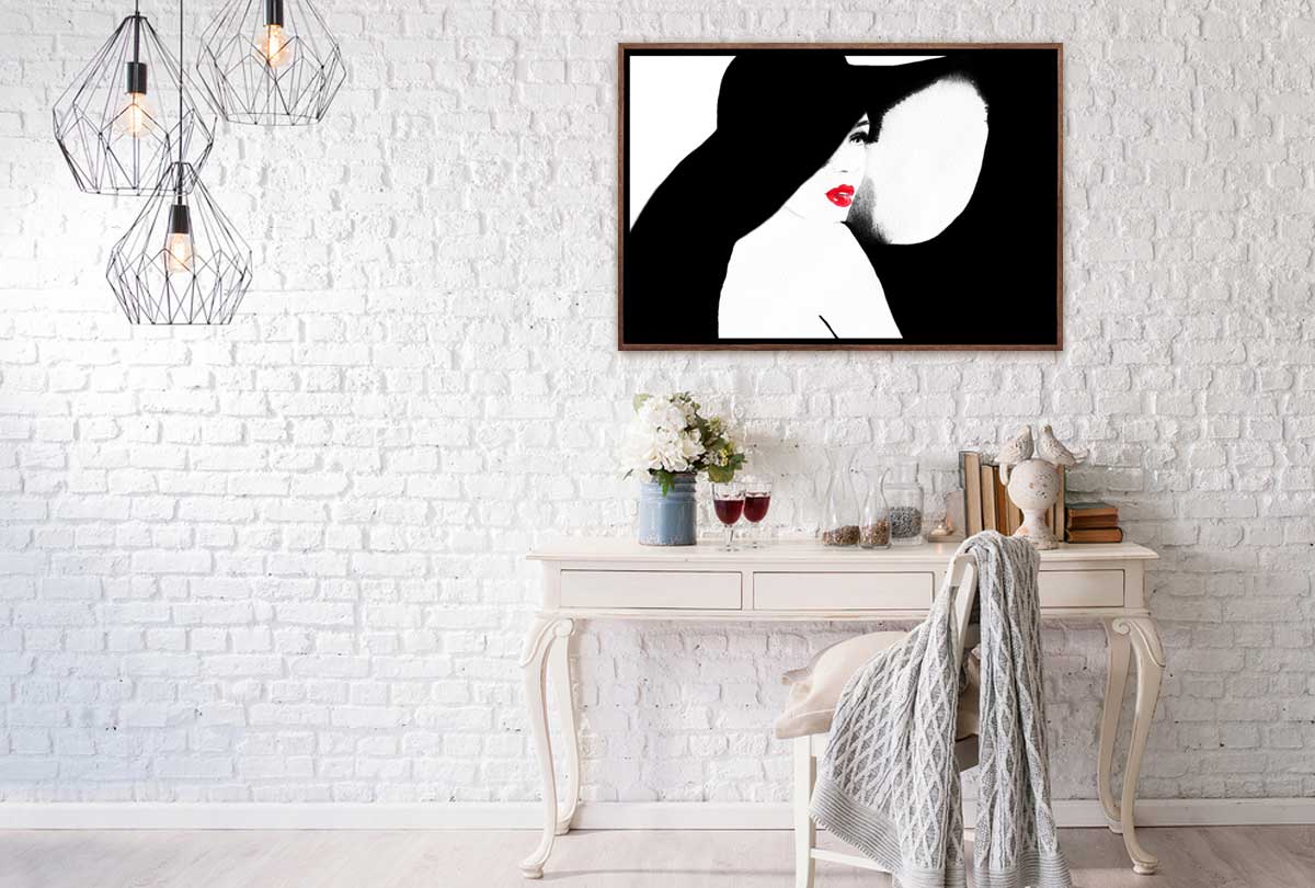 Lady in Large Hat | Canvas Wall Art Print - Final Touch Decor