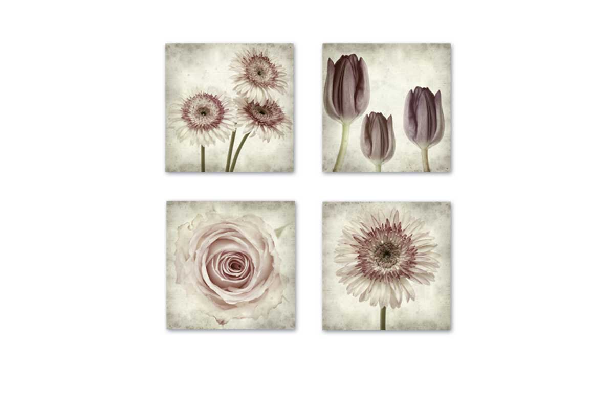 Vintage Floral Set of 4 | Canvas Wall Art Print - Final Touch Decor