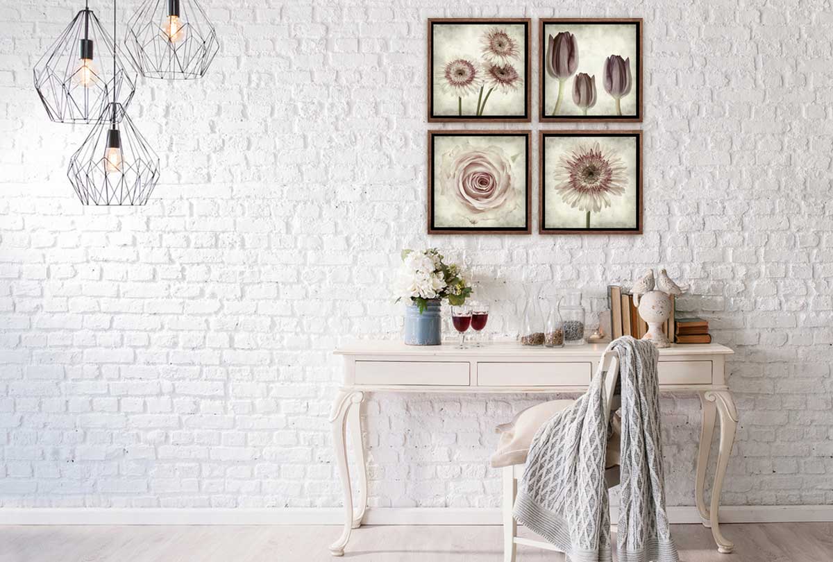 Vintage Floral Set of 4 | Canvas Wall Art Print - Final Touch Decor