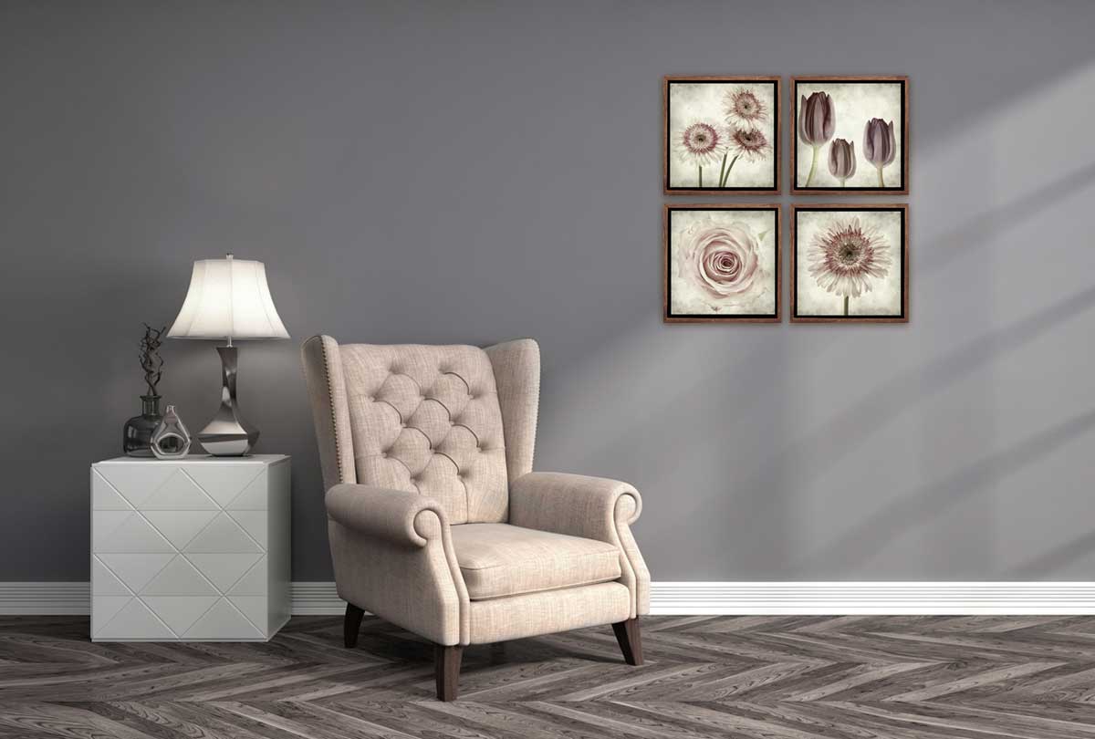 Vintage Floral Set of 4 | Canvas Wall Art Print - Final Touch Decor