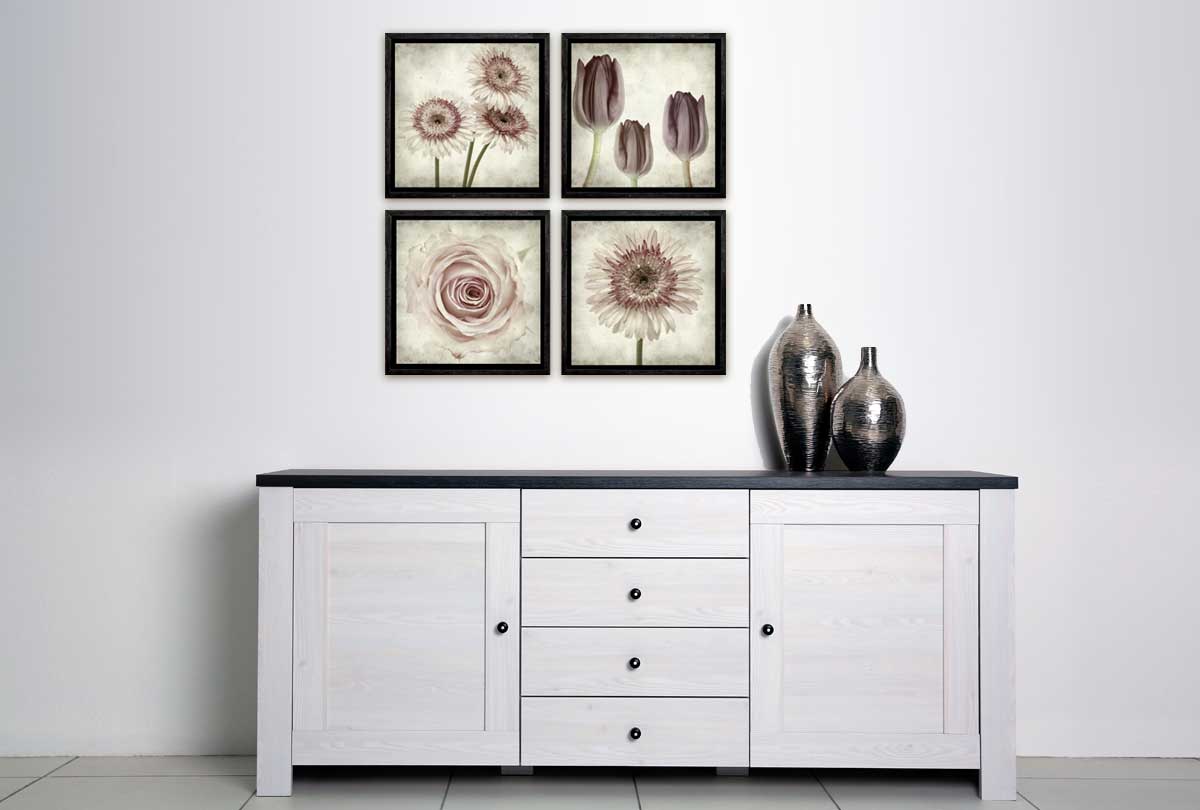 Vintage Floral Set of 4 | Canvas Wall Art Print - Final Touch Decor