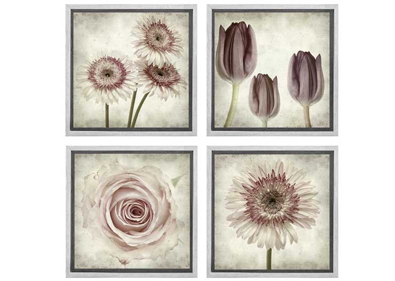 Vintage Floral Set of 4 | Canvas Wall Art Print - Final Touch Decor