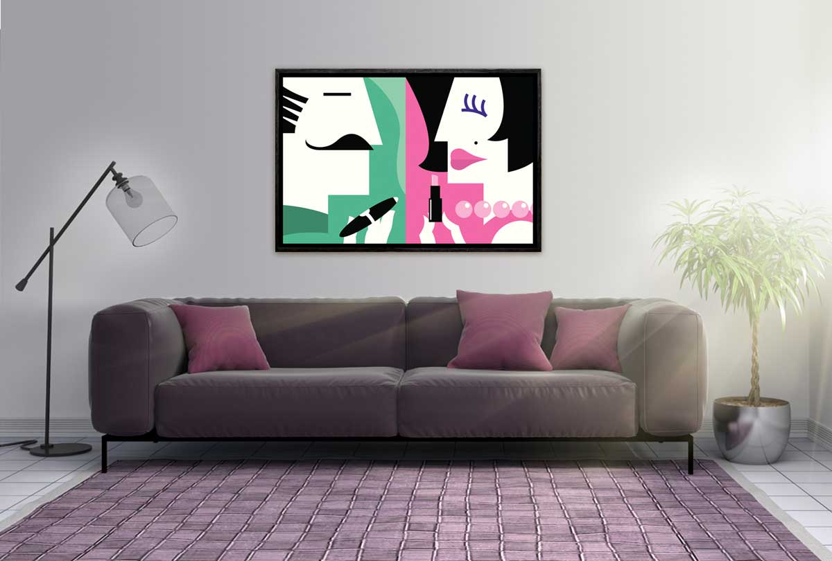 His and Hers Abstract | Canvas Wall Art Print - Final Touch Decor
