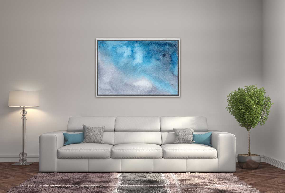 Blue and Grey Watercolour Abstract | Canvas Wall Art Print - Final Touch Decor