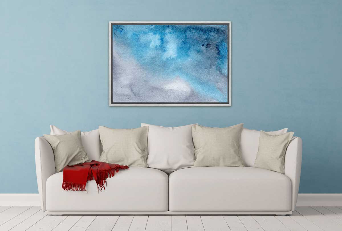 Blue and Grey Watercolour Abstract | Canvas Wall Art Print - Final Touch Decor