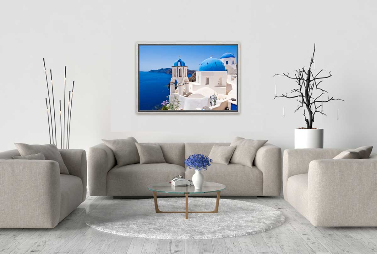 Blue and White Buildings, Greece | Canvas Wall Art Print - Final Touch Decor