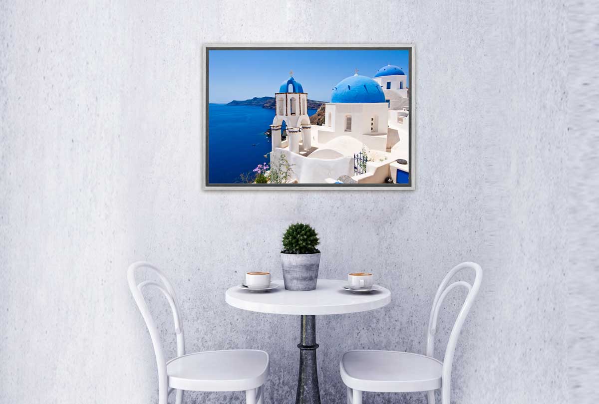 Blue and White Buildings, Greece | Canvas Wall Art Print - Final Touch Decor