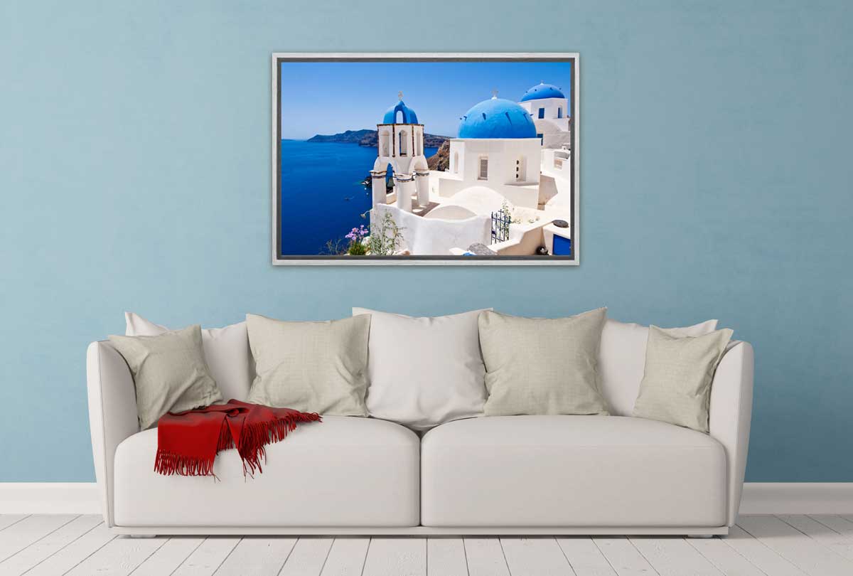 Blue and White Buildings, Greece | Canvas Wall Art Print - Final Touch Decor