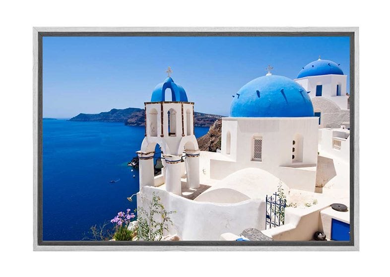 Blue and White Buildings, Greece | Canvas Wall Art Print - Final Touch Decor