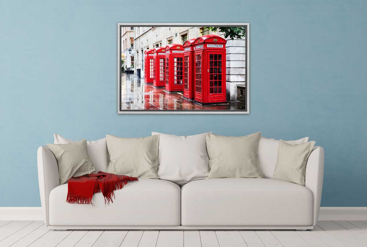 Red Phone Booths, UK | Canvas Wall Art Print - Final Touch Decor