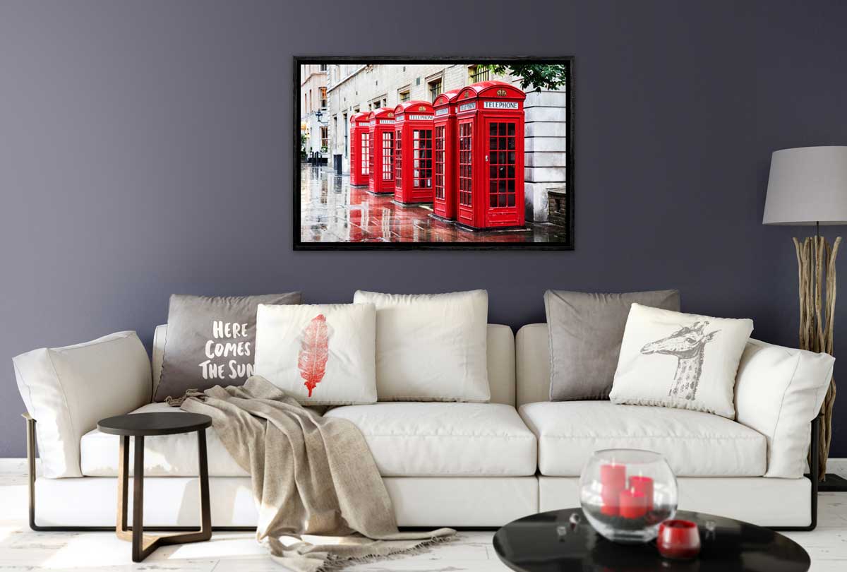 Red Phone Booths, UK | Canvas Wall Art Print - Final Touch Decor