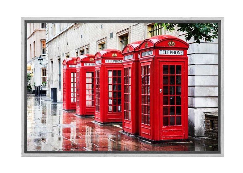 Red Phone Booths, UK | Canvas Wall Art Print - Final Touch Decor