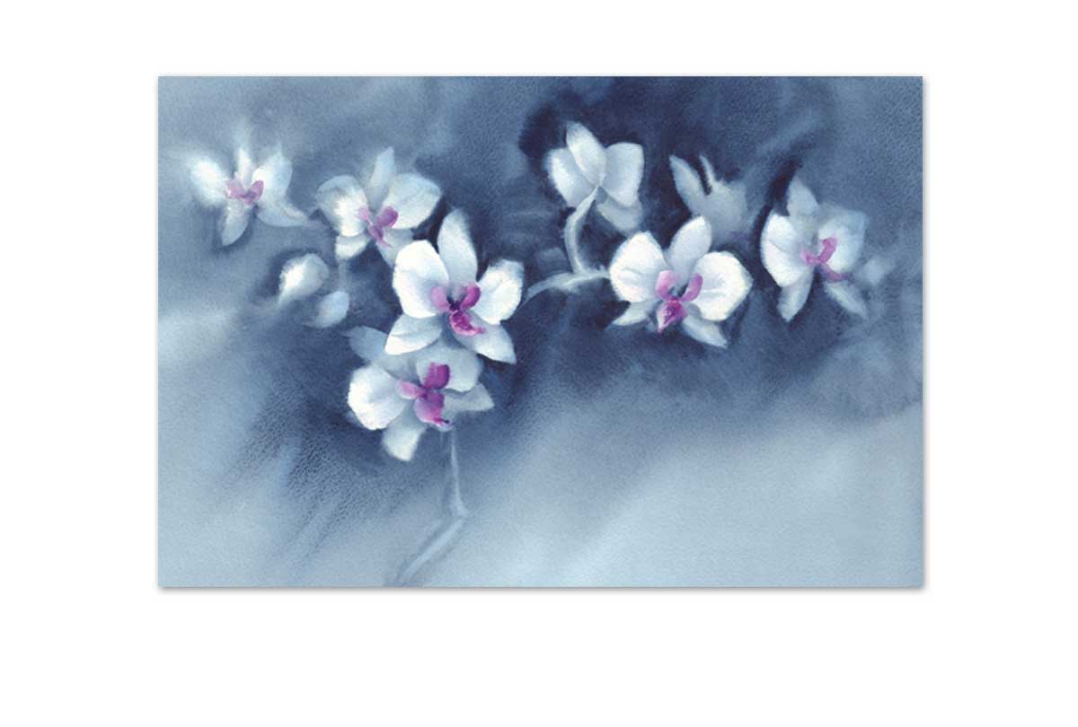 White Orchid Watercolour | Canvas Wall Art Print - Final Touch Decor