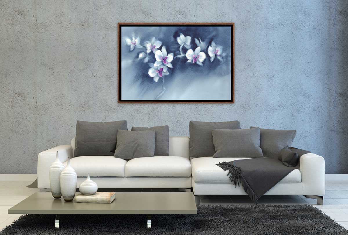 White Orchid Watercolour | Canvas Wall Art Print - Final Touch Decor