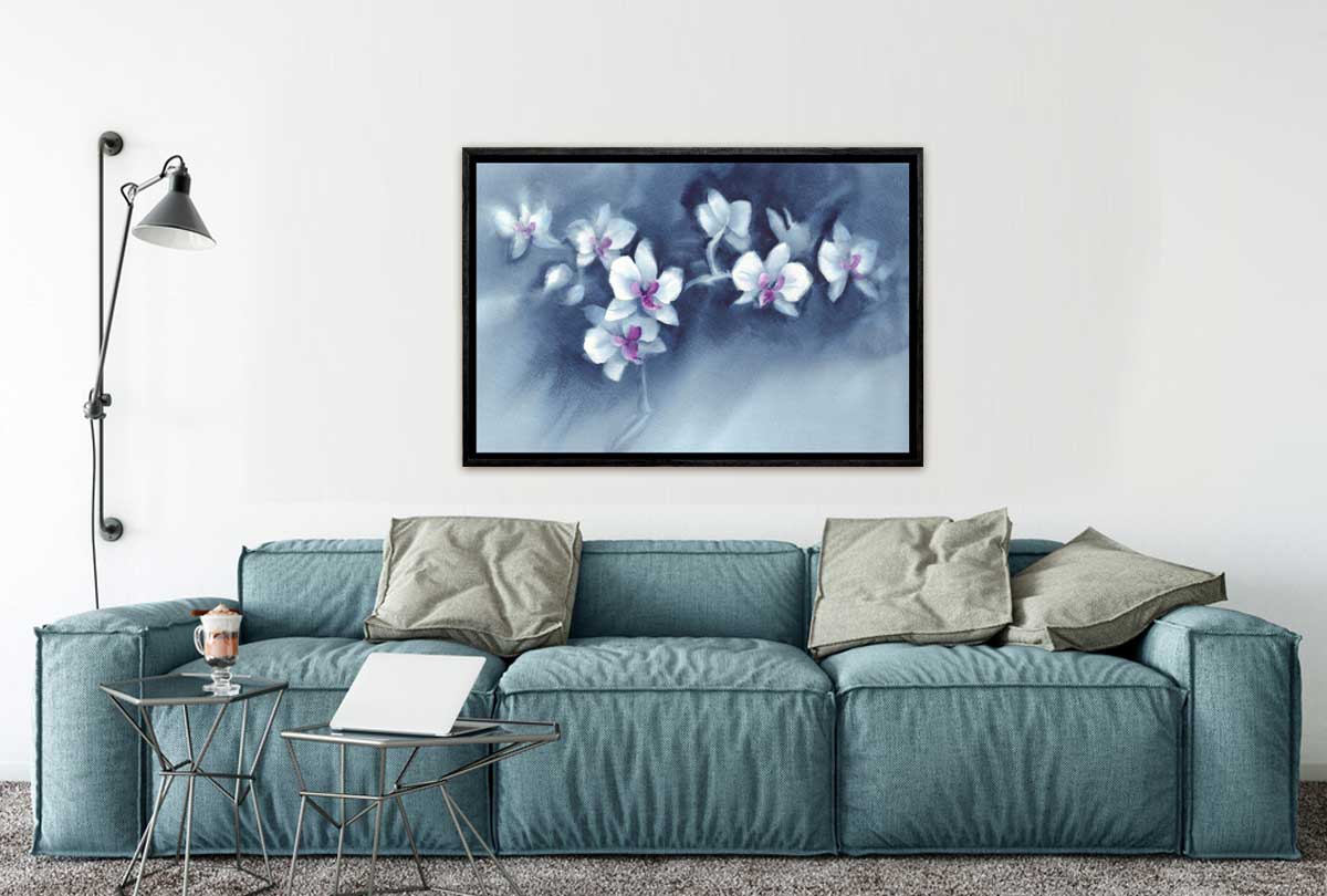 White Orchid Watercolour | Canvas Wall Art Print - Final Touch Decor