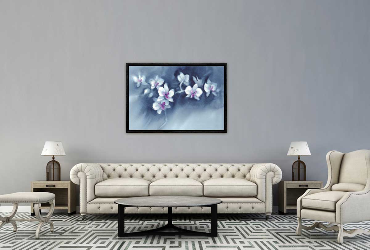 White Orchid Watercolour | Canvas Wall Art Print - Final Touch Decor