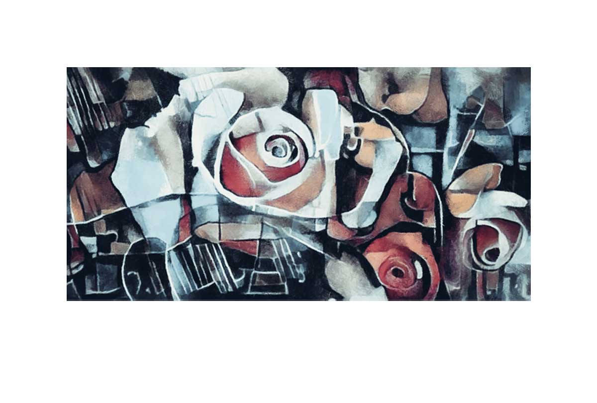Abstract Roses | Canvas Wall Art Print - Final Touch Decor