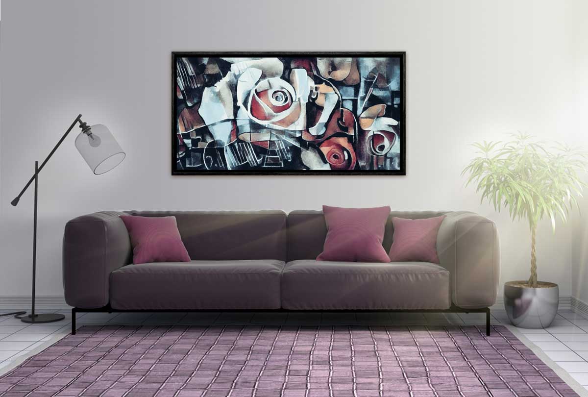 Abstract Roses | Canvas Wall Art Print - Final Touch Decor
