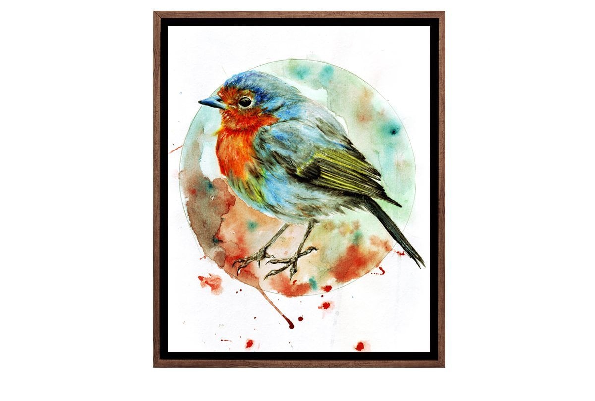 Robin Watercolour | Bird Canvas Wall Art Print - Final Touch Decor
