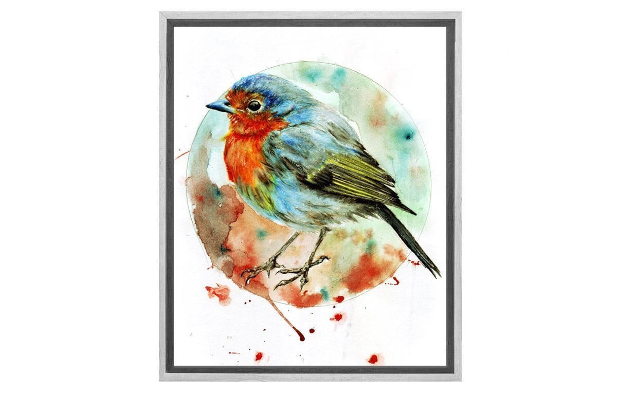 Robin Watercolour | Bird Canvas Wall Art Print - Final Touch Decor