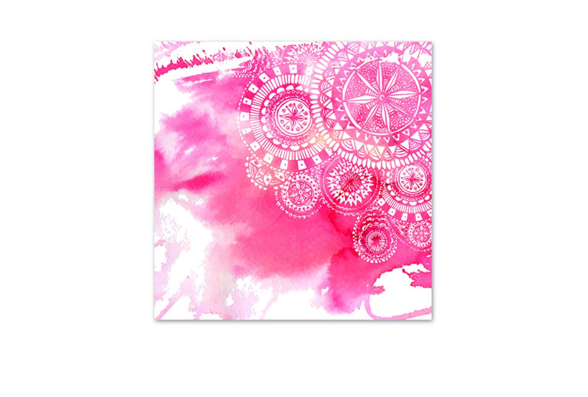 Pink Watercolour Boho Tribal Pattern | Canvas Wall Art Print - Final Touch Decor