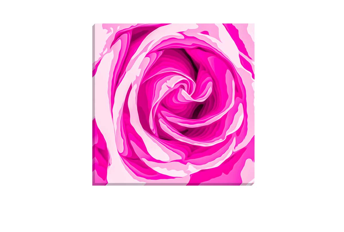 Bright Pink Rose Bud Abstract | Canvas Wall Art Print - Final Touch Decor