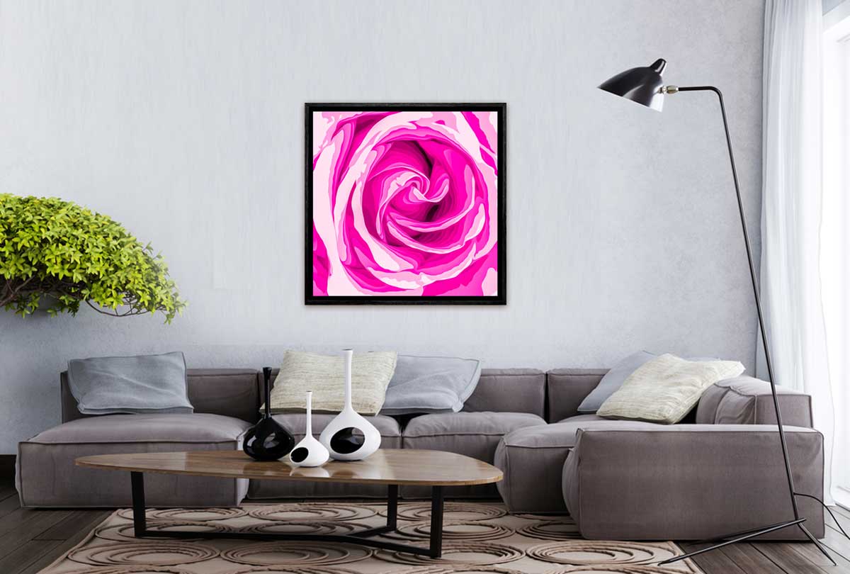 Bright Pink Rose Bud Abstract | Canvas Wall Art Print - Final Touch Decor