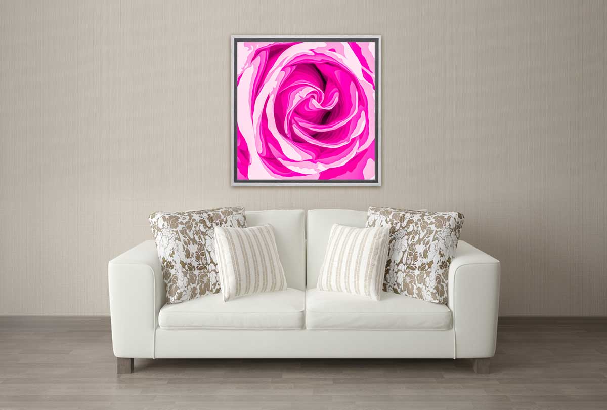 Bright Pink Rose Bud Abstract | Canvas Wall Art Print - Final Touch Decor