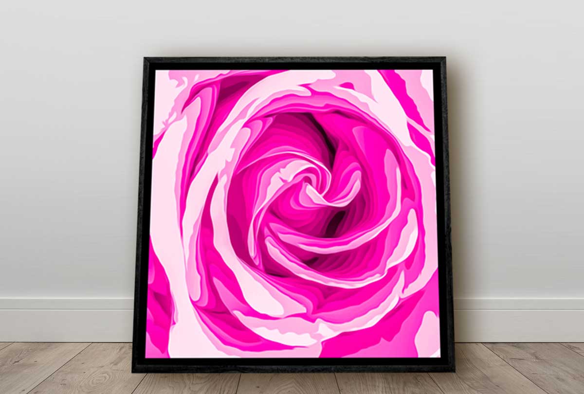 Bright Pink Rose Bud Abstract | Canvas Wall Art Print - Final Touch Decor