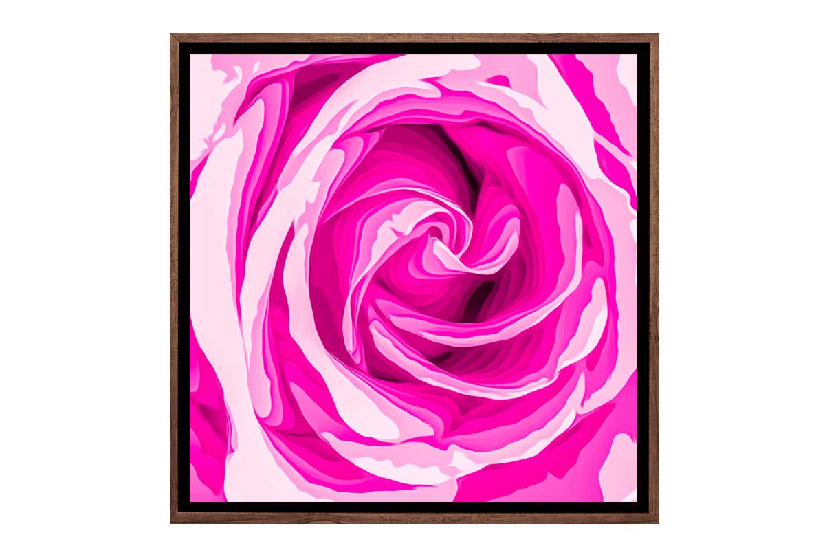Bright Pink Rose Bud Abstract | Canvas Wall Art Print - Final Touch Decor