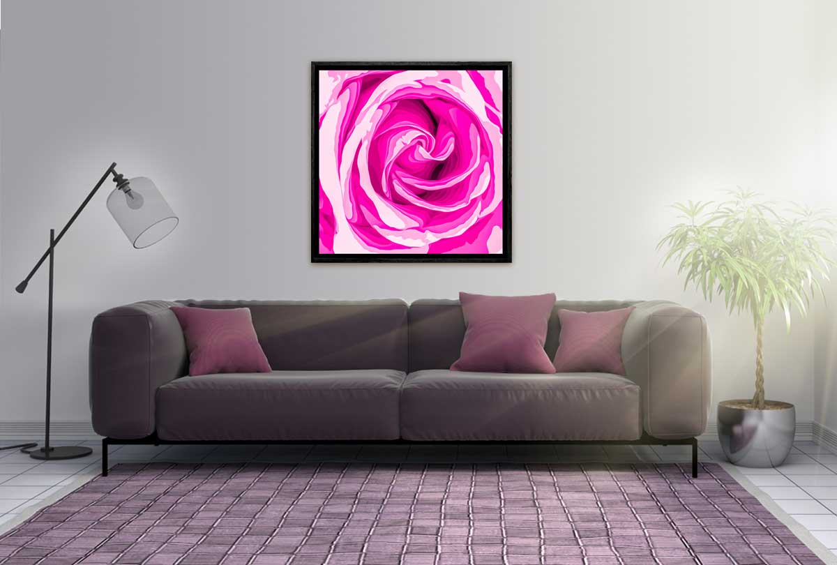 Bright Pink Rose Bud Abstract | Canvas Wall Art Print - Final Touch Decor