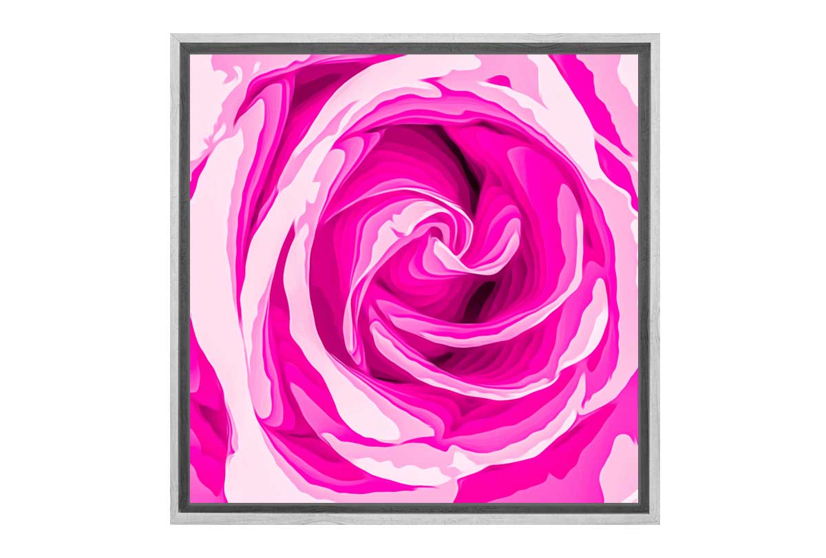 Bright Pink Rose Bud Abstract | Canvas Wall Art Print - Final Touch Decor