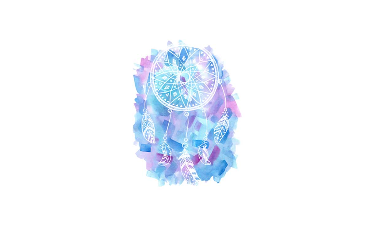 Blue and Purple Watercolour Dream Catcher | Canvas Wall Art Print - Final Touch Decor