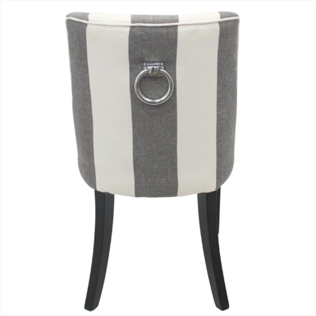 Ophelia Dining Chair Black & White Wide Stripe - Final Touch Decor