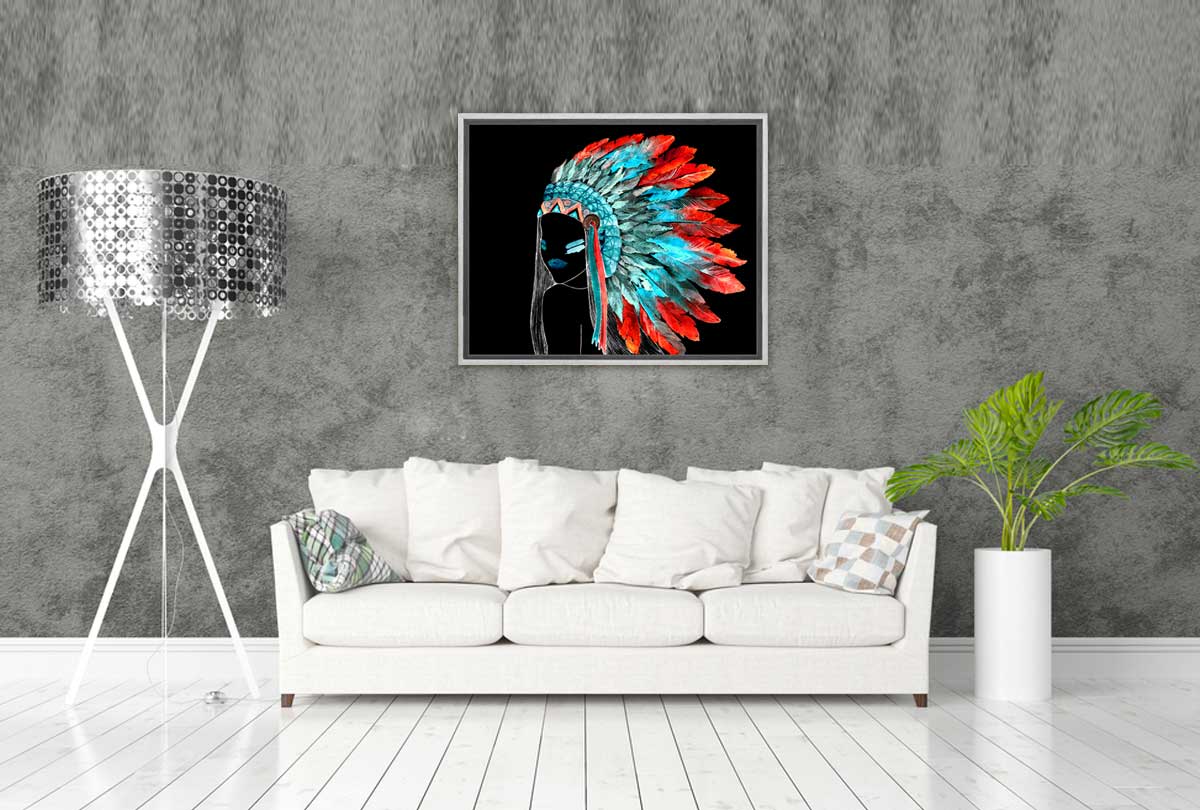 Abstract Feather Head Dress | Canvas Wall Art Print - Final Touch Decor