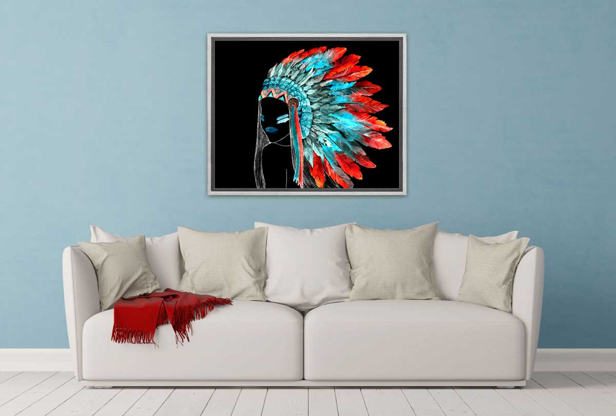 Abstract Feather Head Dress | Canvas Wall Art Print - Final Touch Decor