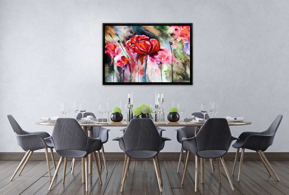 Red Poppy Abstract | Canvas Wall Art Print - Final Touch Decor