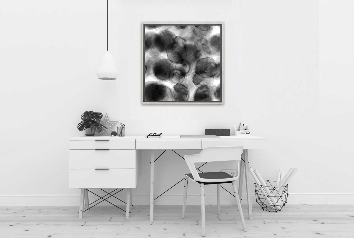 Black Watercolor Dots | Canvas Wall Art Print - Final Touch Decor