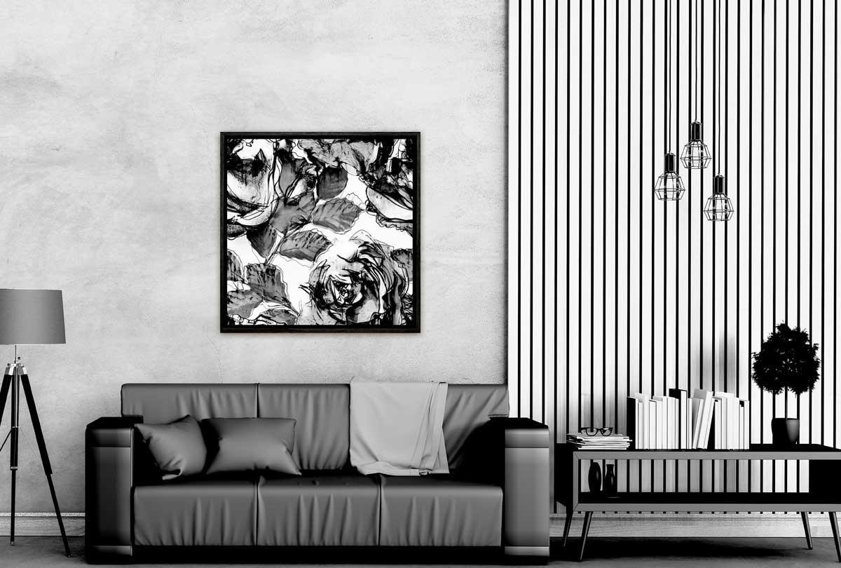 Black and White Watercolor Roses | Canvas Wall Art Print - Final Touch Decor