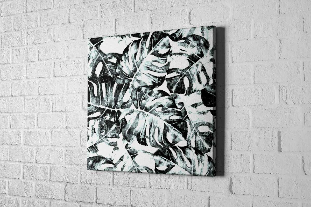 Black and White Monstera | Canvas Wall Art Print - Final Touch Decor