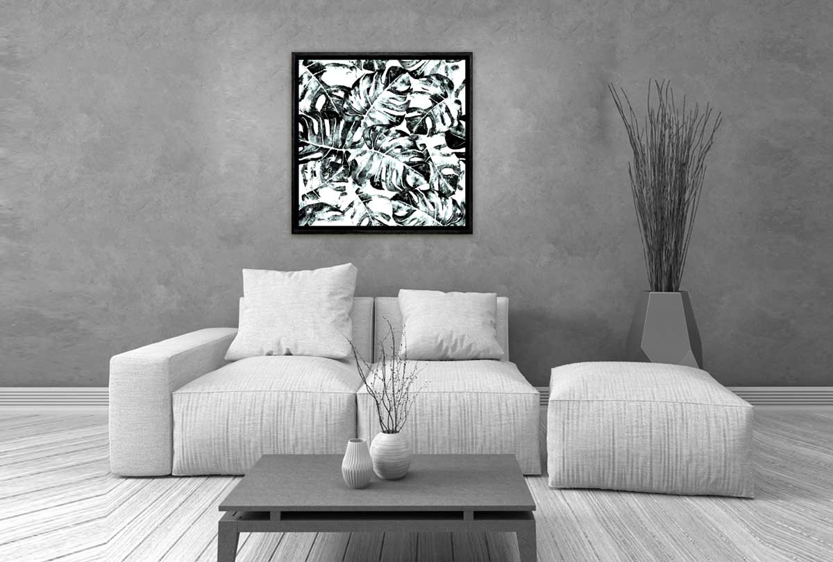 Black and White Monstera | Canvas Wall Art Print - Final Touch Decor