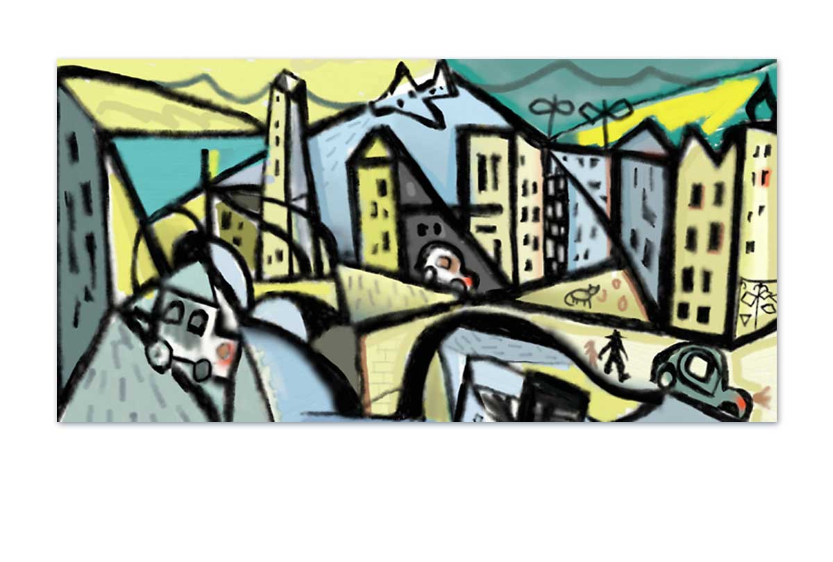 Abstract Town | Canvas Wall Art Print - Final Touch Decor