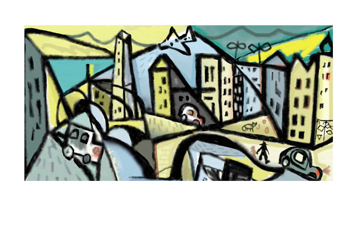 Abstract Town | Canvas Wall Art Print - Final Touch Decor