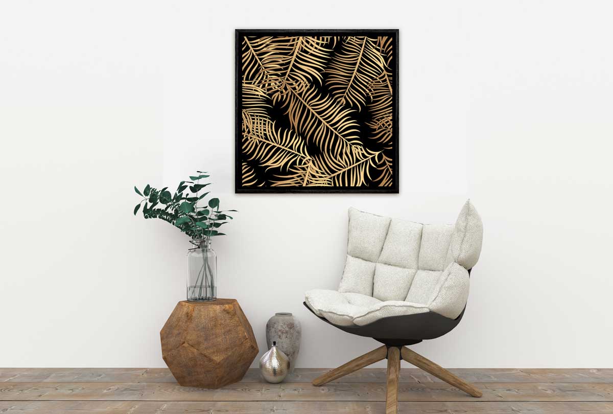 Golden Palm Leaves | Canvas Wall Art Print - Final Touch Decor