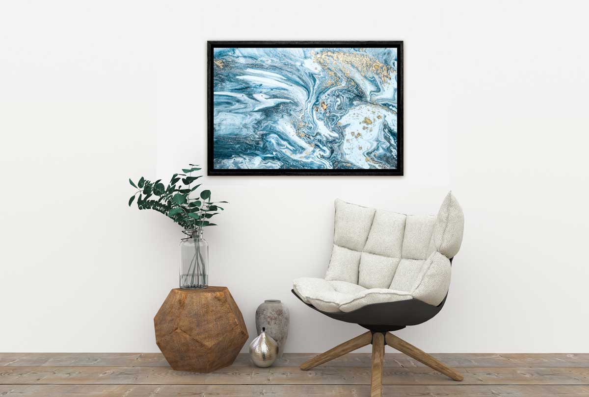 Green Teal Gold Abstract | Canvas Wall Art Print - Final Touch Decor