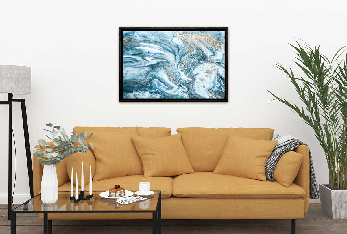 Green Teal Gold Abstract | Canvas Wall Art Print - Final Touch Decor
