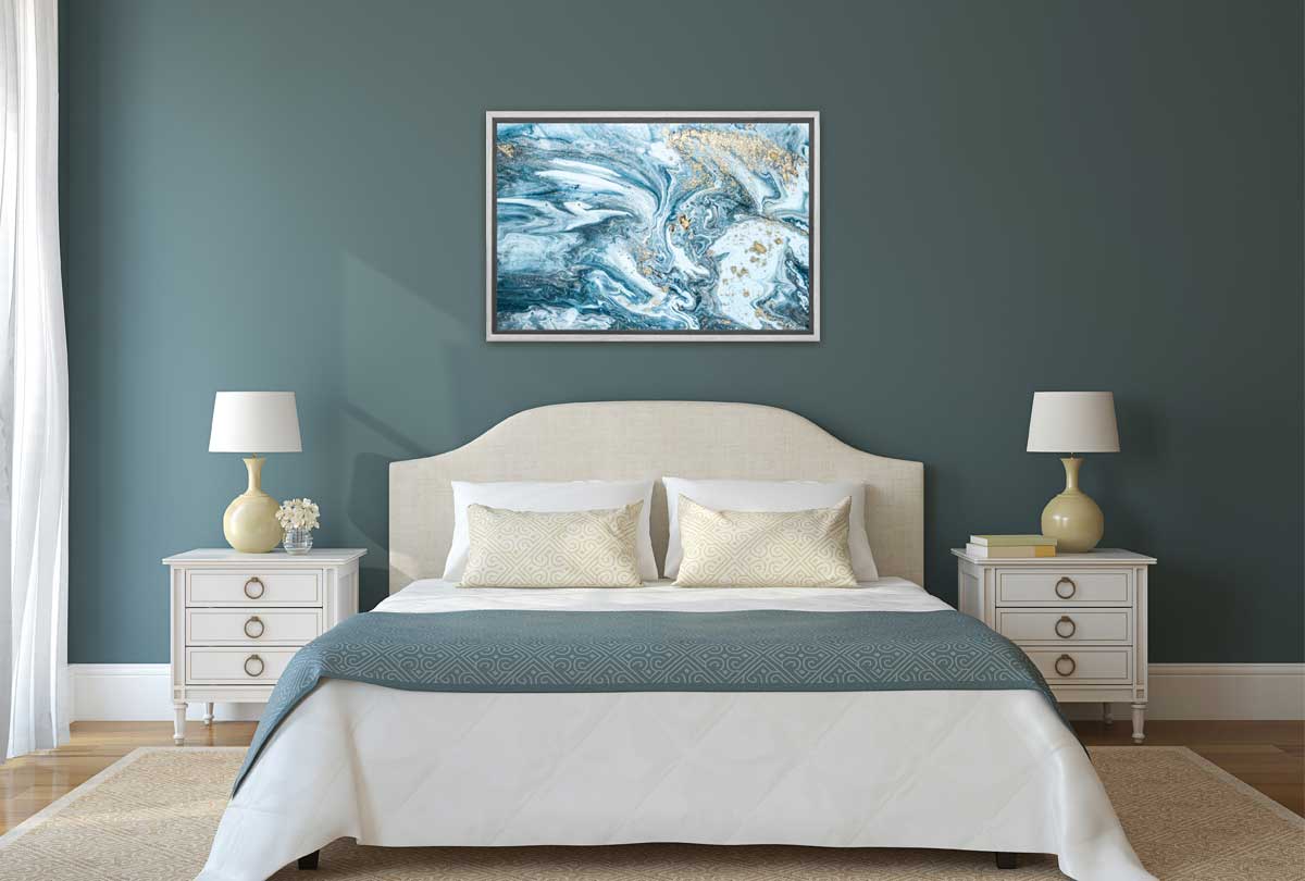 Green Teal Gold Abstract | Canvas Wall Art Print - Final Touch Decor
