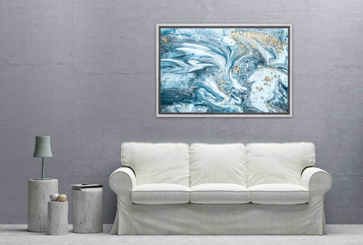 Green Teal Gold Abstract | Canvas Wall Art Print - Final Touch Decor